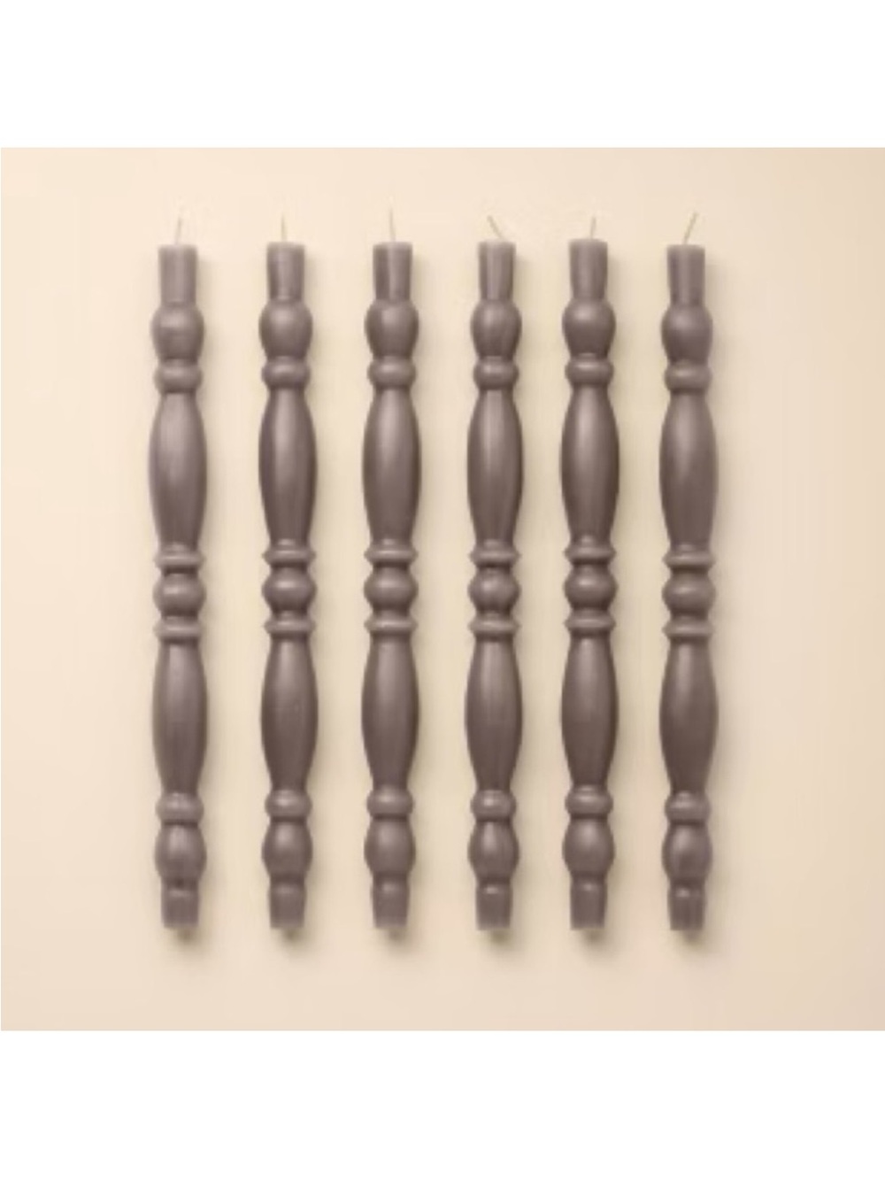 NEW Hearth & Hand 6 Pk Gray Spindle Taper Candles Fall 2025